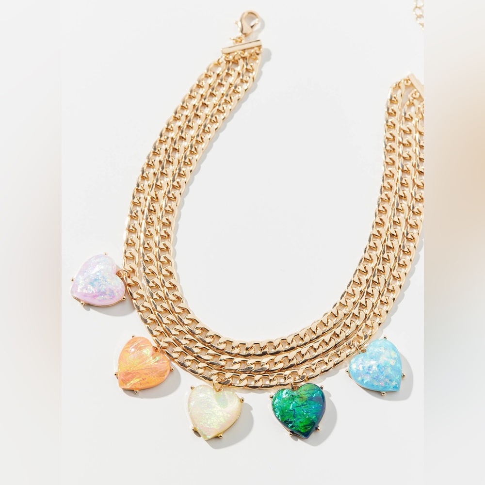 Urban Outfitters Indy Heart Charm Layering Necklace